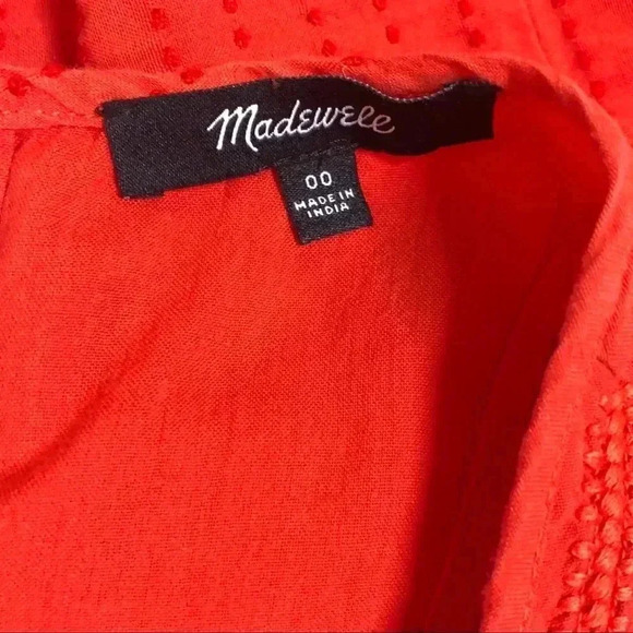 2/$25 Madewell Red Embroidered Swing Tank Top - Picture 3 of 8